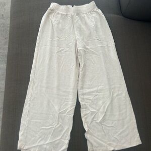 Princess Polly Cream Linen Pants